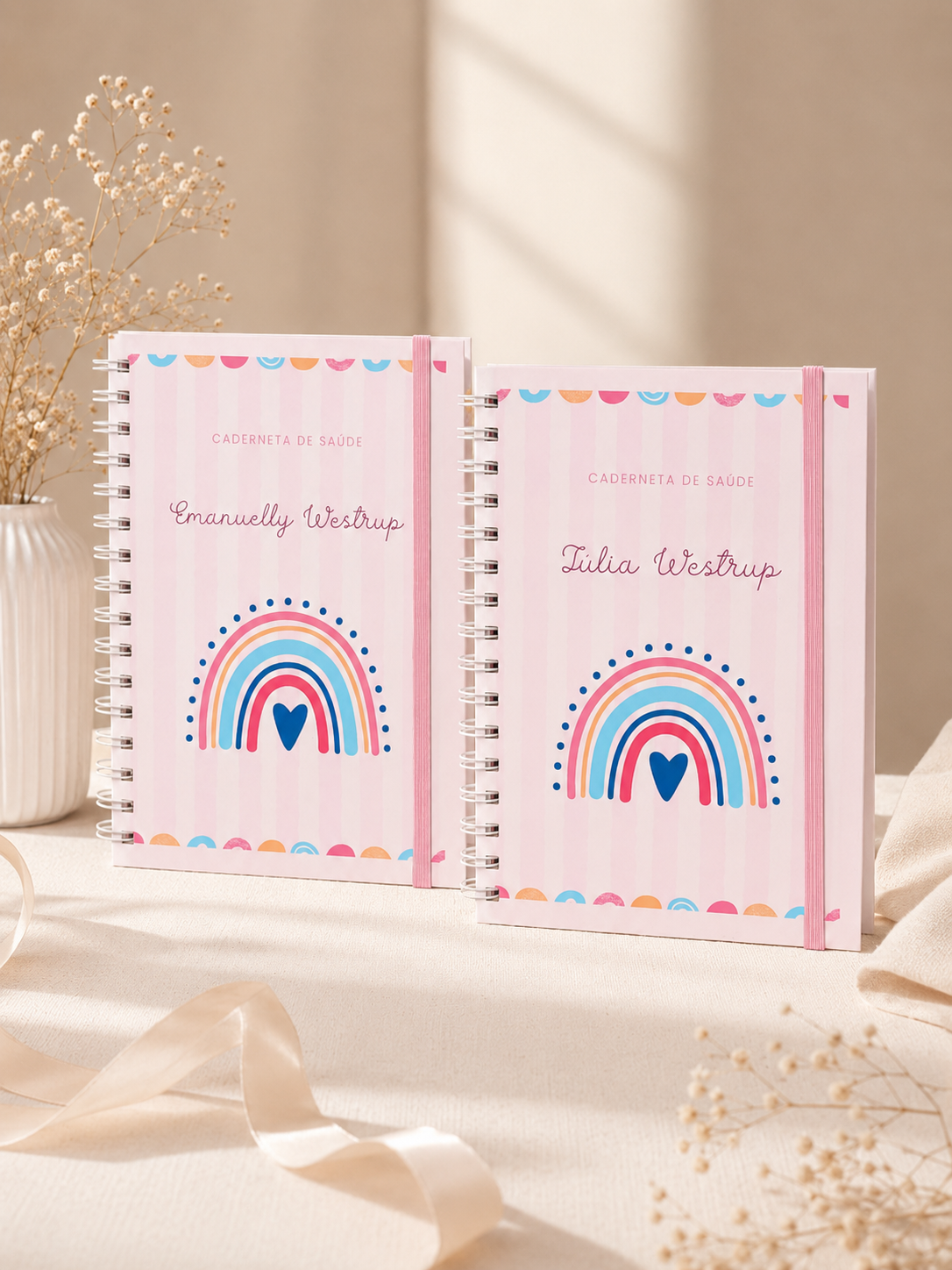 Cadernetas personalizadas para irmãs — Emanuelly e Julia Westrup