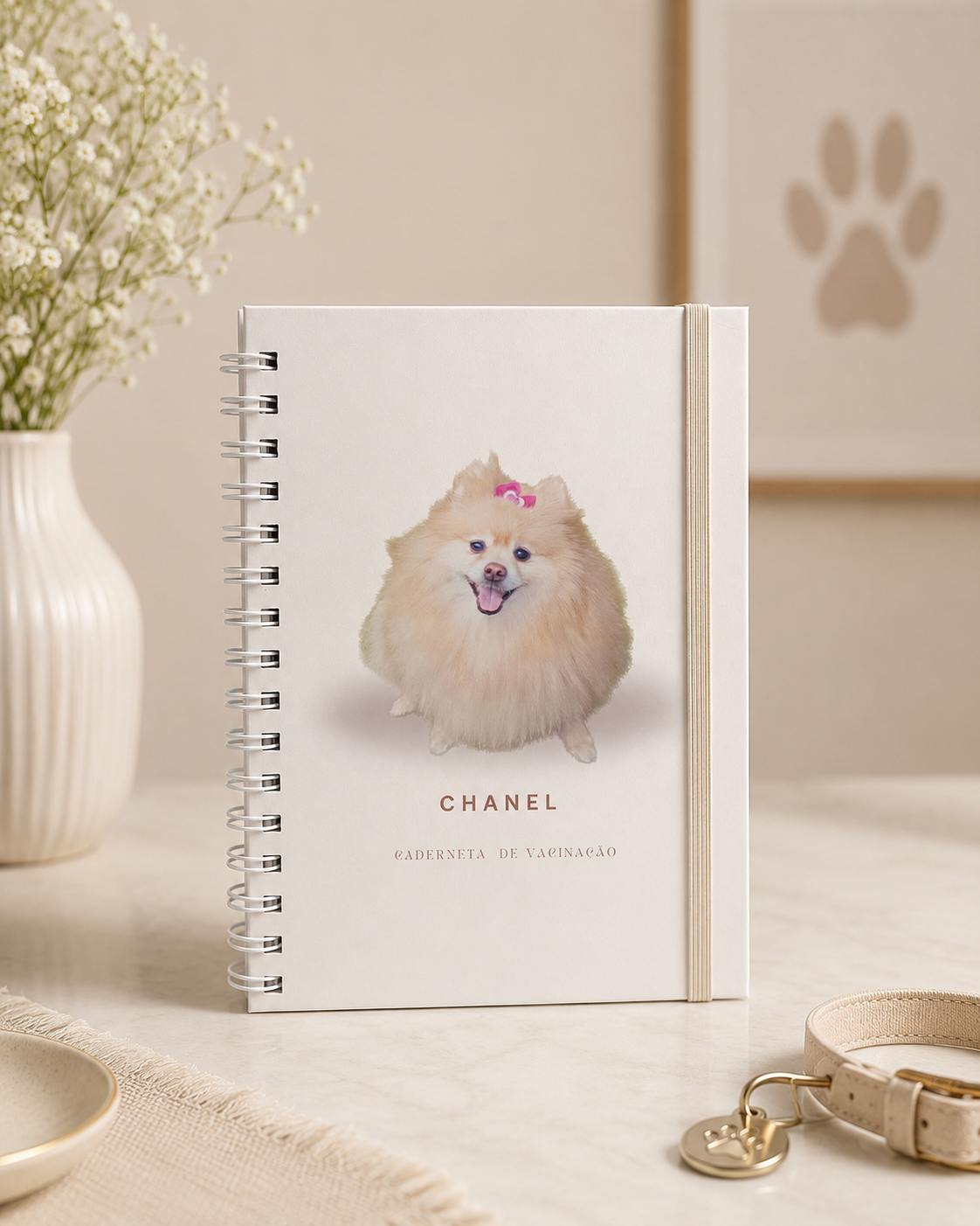 Caderneta personalizada com ilustração da Chanel — pomerânia